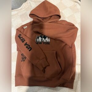 Zara Brown New York Graphic Hoodie